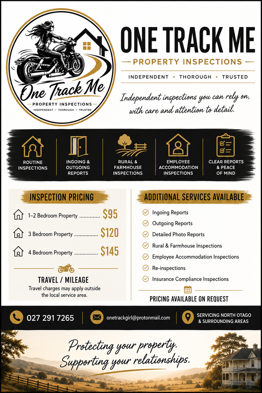 One Track Me motorcycle and house branding